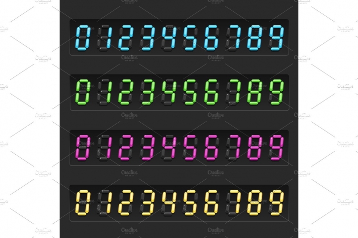 retro Electronic Numbers Font Download