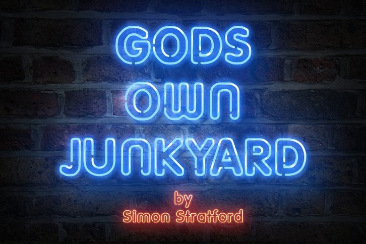 Neon typeface Gods own junkyard Font Download