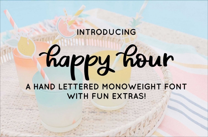 Happy Hour Hand Lettered Font Download