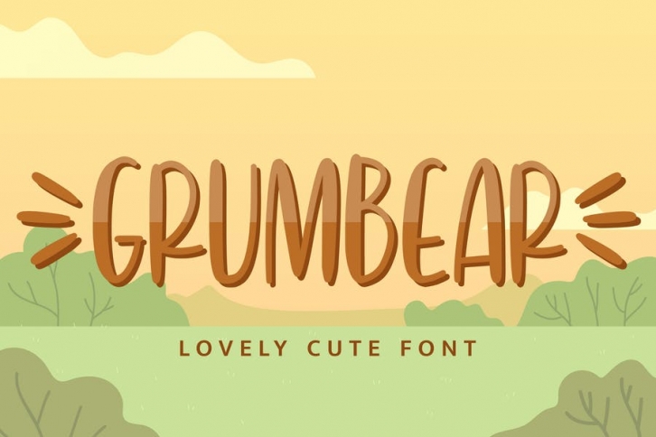 Grumbear - Lovely Cute Font Font Download