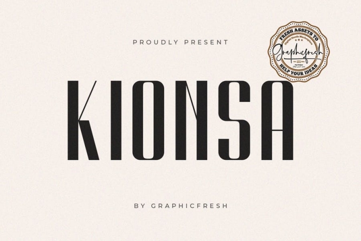 Kionsa - An Ultra Condensed Font Font Download