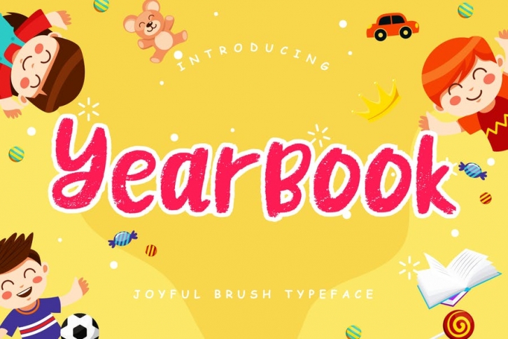 Yearbook Joyful Brush Typeface Font Download