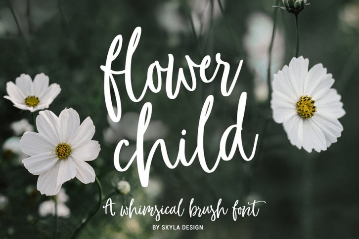 Whimsical brush font, Flower Child Font Download