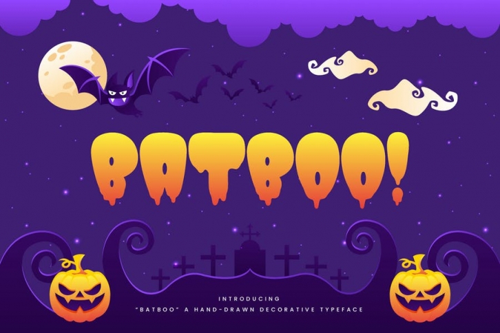 Batboo! - Hand Drawn Decorative Halloween Typeface Font Download