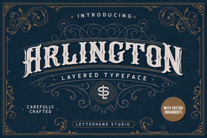 Arlington Layered Fonts & Ornaments Font Download