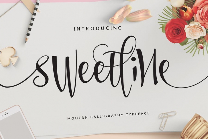 Sweetline Beautiful Script Font Wedding Font Download