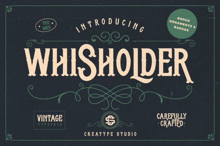 Whisholder Vintage Retro Typeface Font Download