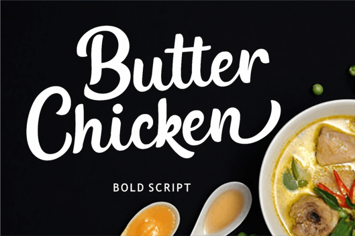 Butter Chicken - Bold Script Font Font Download