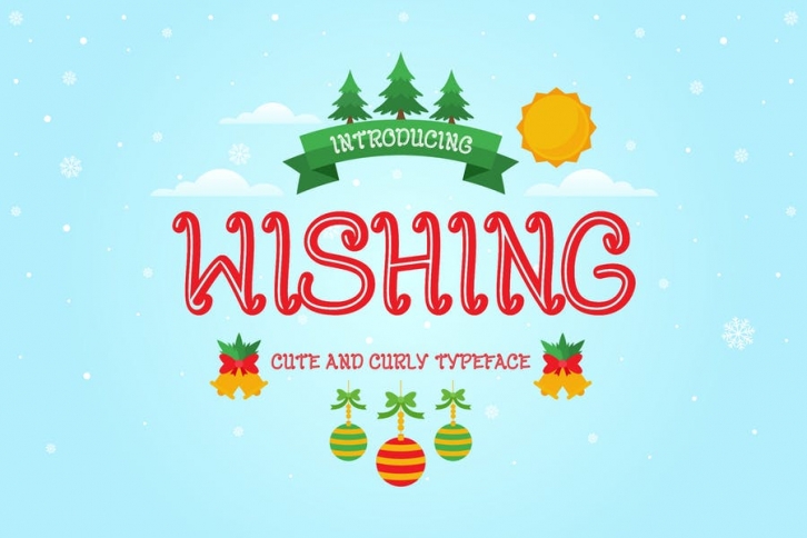 Wishing - Curly Decorative Christmas Font Font Download