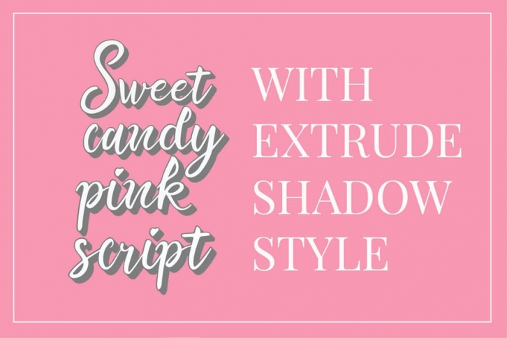 Extrude Sweet Candy Pink Script (2 layered) Font Download