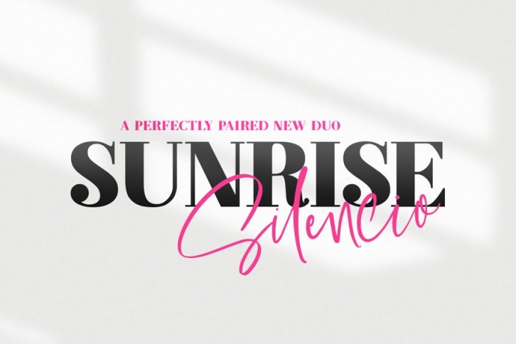 Sunrise Silencio Script Font Duo Font Download