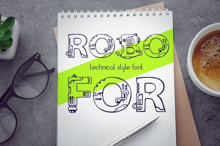 Robofor_mechanical engineering font Font Download