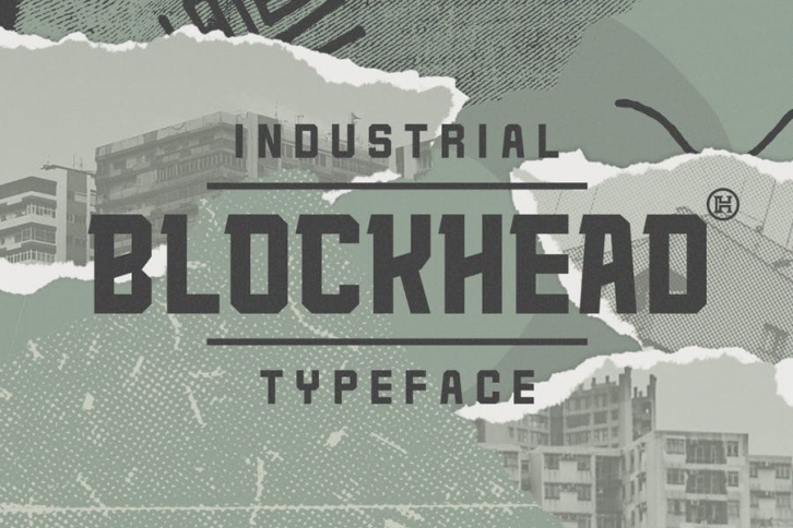 Blockhead Typeface|Bold Geometric Font Font Download