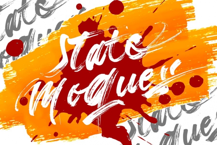 State Moques | Brush Script Font Font Download