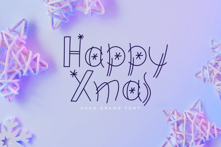 Happy Xmas Hand Drawn Font Font Download