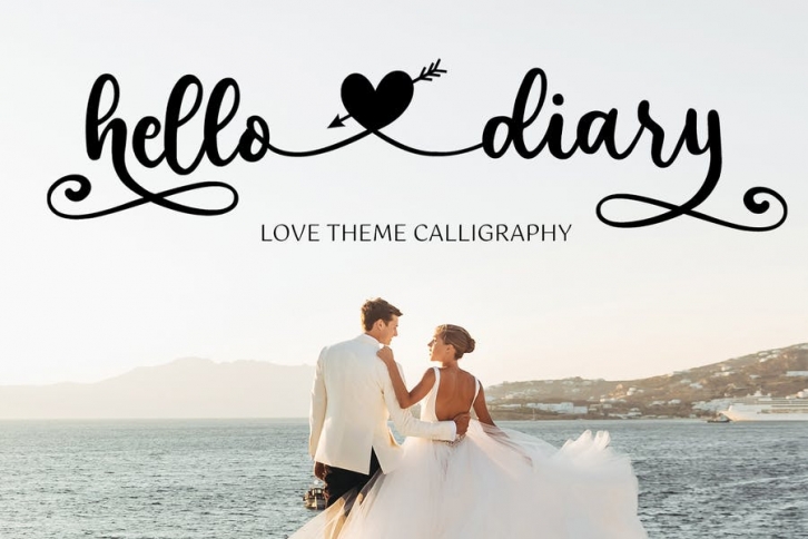 Hello Diary - Love Theme Calligraphy Font Font Download