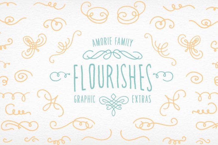 Amorie Font Elements - Flourishes Font Download