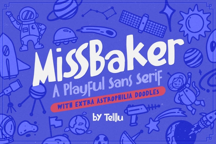 MissBaker - A Playful Sans Serif + Extra Doodles Font Download