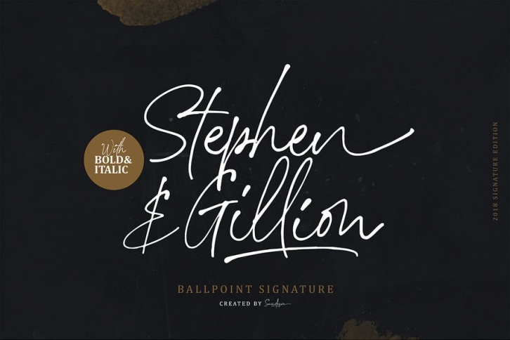 Stephen & Gillion - Signature Script Font Download