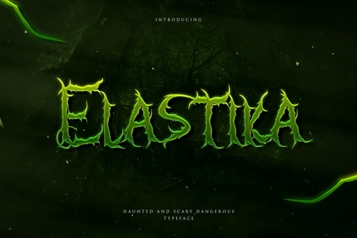 Elastika - Haunted Hand Drawing Display Typeface Font Download