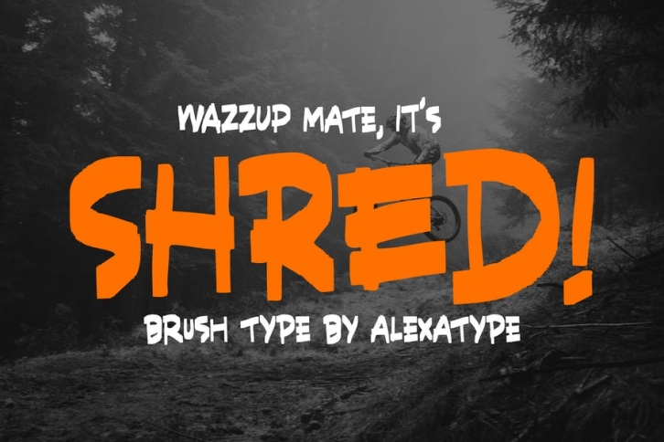 SHRED! - Aggressive Brush Font Font Download
