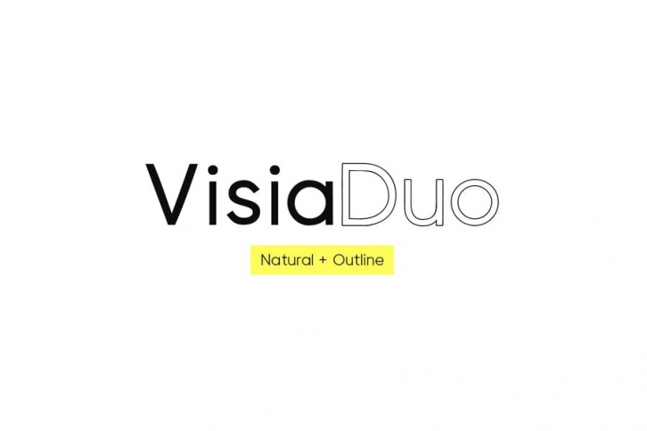 VISIA Duo (Natural & Outline) - Geometric Typeface Font Download