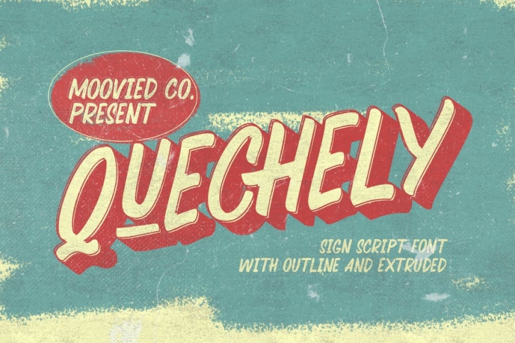 Quechely Sign Retro Layered Font Font Download