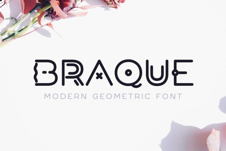 Braque - Modern Geometric Logo Font Font Download