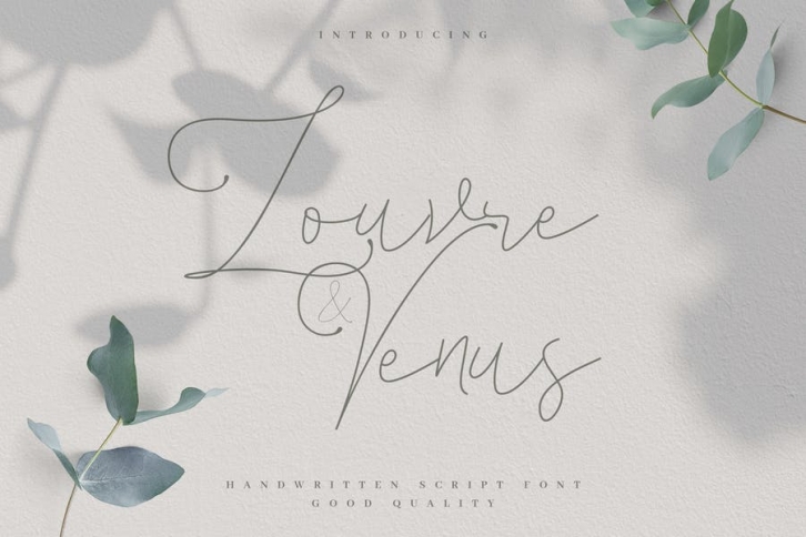 Louvre and Venus - Romantic Signature Font Font Download