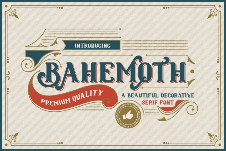 Bahemoth - Vintage Decorative Serif Font Font Download
