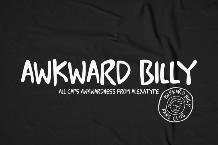 Awkward Billy - All caps font Font Download