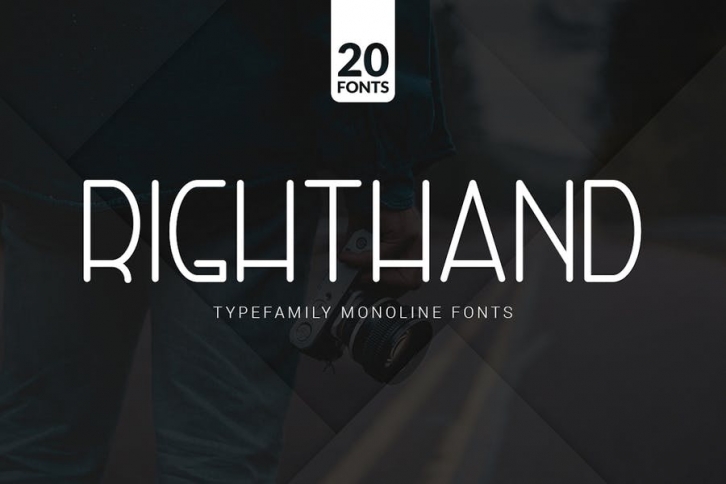 RightHand - 20 Monoline Fonts Font Download