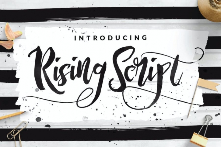 Rising Brush Script Signature logotype Font Download