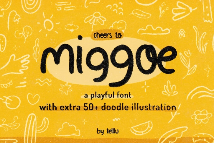 Miggoe - Playful Font with Extra Doodles Font Download