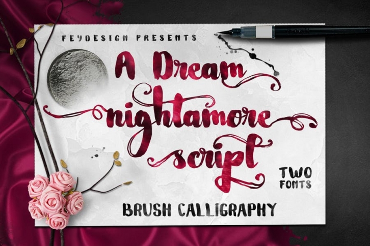 Nightamore - Brush Font Font Download