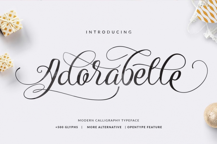 Adorabelle Elegant Wdding Font Logotype Font Download
