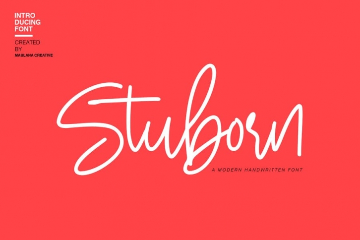 Stuborn - Modern Handwritten Font Font Download
