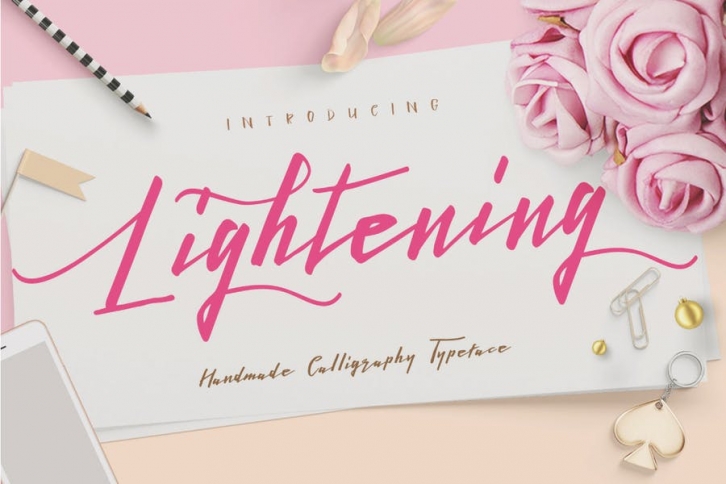 Lightening Script signature font logotype Font Download