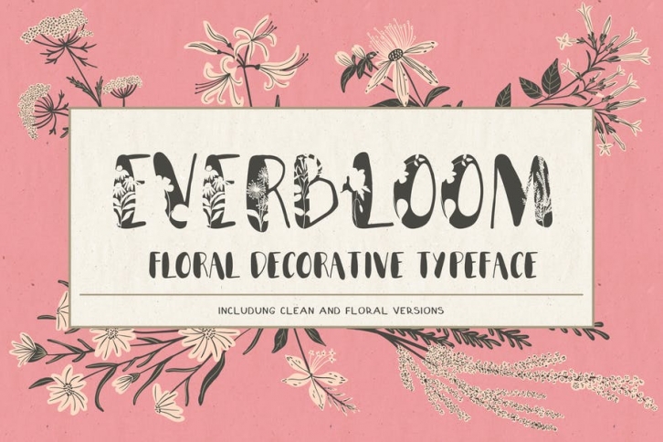 Everbloom - floral typeface Font Download