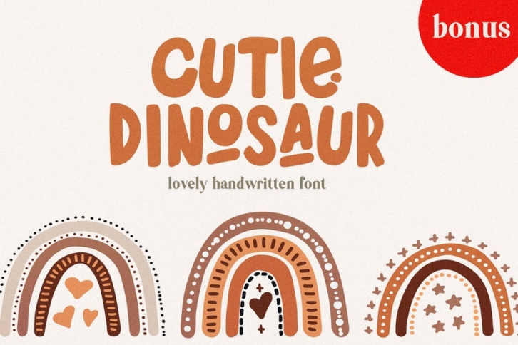 Cutie Dinosaur Font + Bonus Font Download