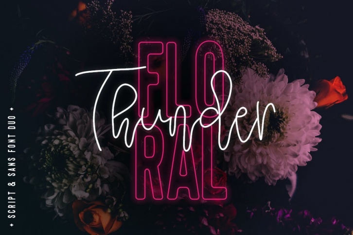 Floral Thunder Font Duo Font Download