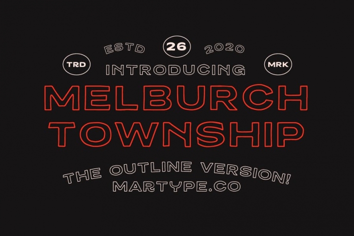 Melburch Typeface (Outline Version) Font Download