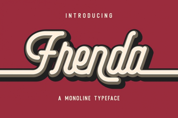 Frenda - a Monoline Typeface Font Download