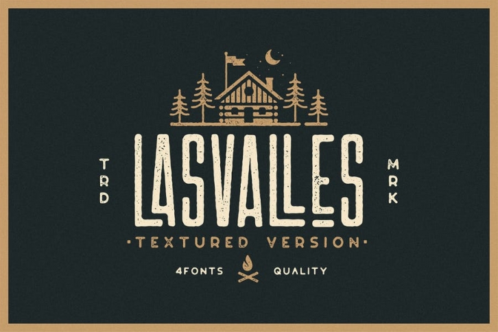 Las Valles Textured Condensed Typeface 4 Fonts Font Download