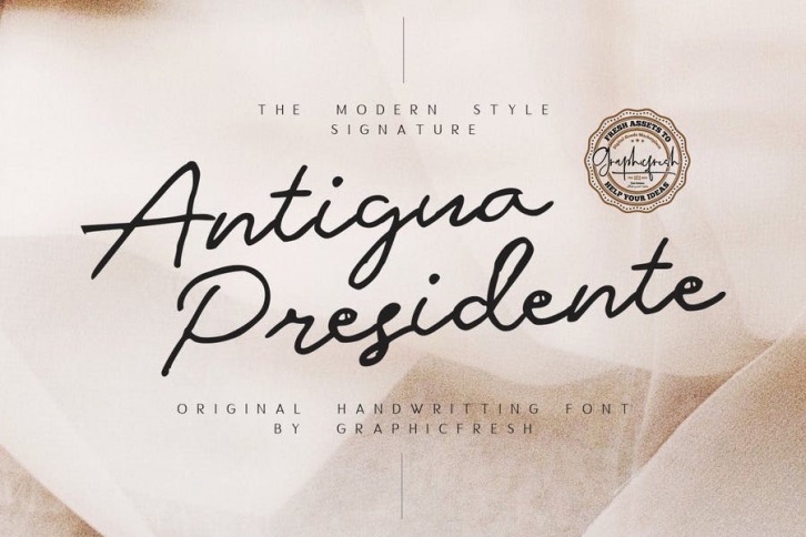 Antigua Presidente - Script Font Font Download