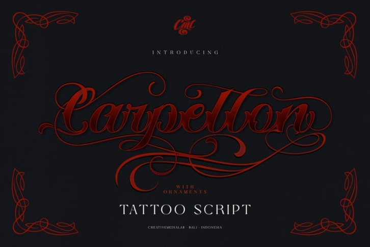 Carpellon Tattoo Script with Ornament Font Download