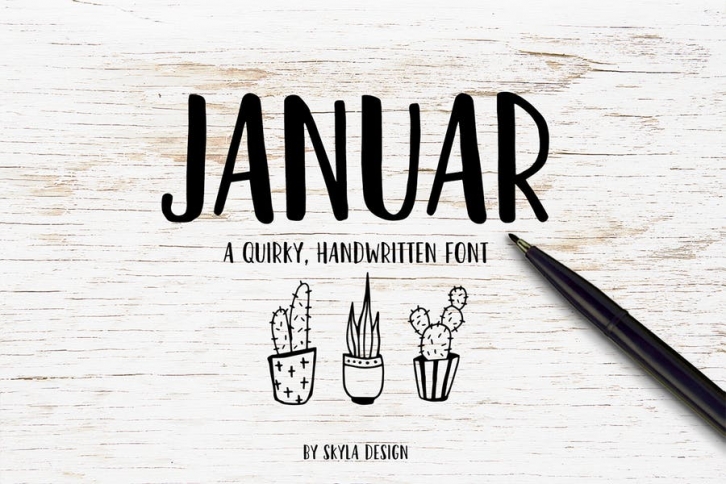 Quirky handwritten font, Januar Font Download
