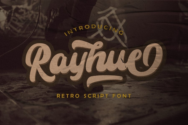 Rayhue - Retro Bold Script Font Font Download