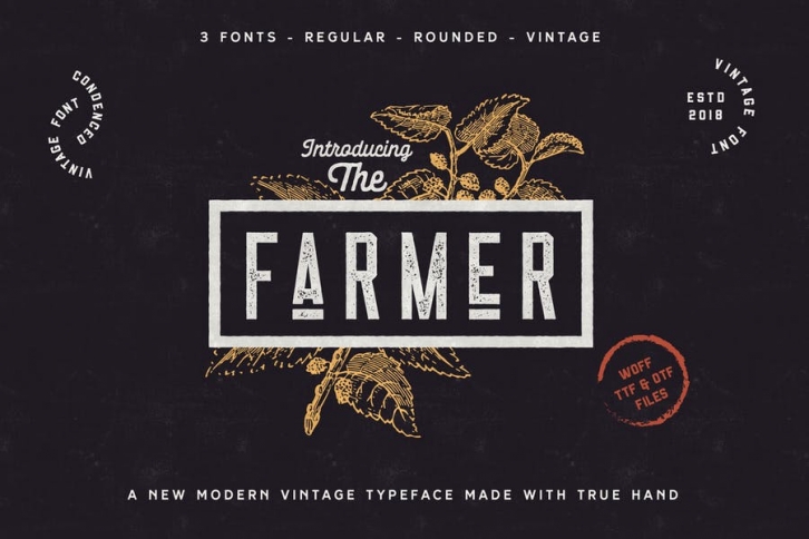 The Farmer Font - Condensed Typeface Font Download