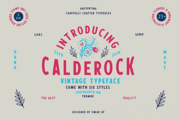 Calderock Typeface + Extras Font Download